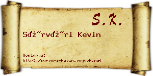 Sárvári Kevin névjegykártya