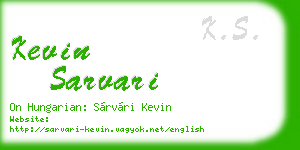 kevin sarvari business card